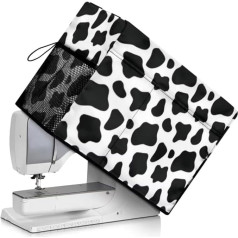 Jeiento Sewing Machine Cover Dust Cover for Sewing Machine Protective Cover with Storage Pockets and Side Handle Fits Various Brands Black Cow Dots Beauty Case