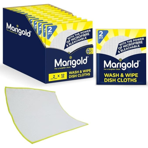 Marigold Ringelblume Wash & Küche abwischen, weiß, 12 Stück 2 Tücher