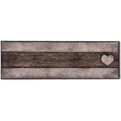 ASTRA Fluffy Pure & Soft Dirt Trapper Mat, Colourful Indoor Door Mat, Durable Door Mat, 50 x 150 cm (Colour: Wooden Heart Sand Brown)