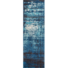 Well Woven Sydney Vintage Crosby Blue Modern Distressed Area Rug 67 x 220 cm