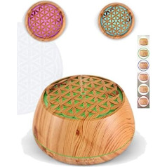 Aroma Diffuser Life Flower Humidifier, LED Colour Changing, Aromatherapy, Oil Burner, Ultrasound, Flower of Life, BPA-Free