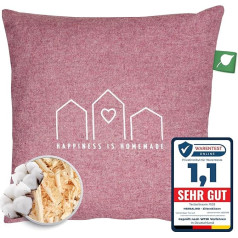 Herbalind Happiness is Homemade Swiss Pine Cushion 30 x 30 cm with Zip - 100% Cotton with Pine Filling - High-Quality Pine Pillow for Sleeping (Blackberry)