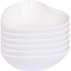 Pirhosigma 6 x Heart Shaped Porcelain Soy Sauce Bowls Ceramic Dip Bowls for Dinner, Baking, BBQ and Cooking