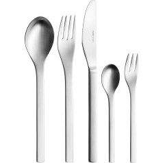 Puresigns 1013000 ONE Cutlery Set Stainless Steel Matt Cutlery with Hollow Handle Knife Silver 30 Pieces for 6 People