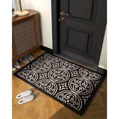MARIBUR Door Mat Indoor 60 x 90 cm Dirt Trapper Mat: Black Front Door Mat Non-Slip Washable Entrance Rug Area Indoor and Outdoor Doormat Strong Absorbent Moisture Absorption
