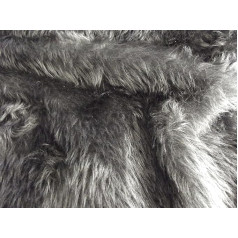 CRS Fur Fabrics – Plain Fun Faux Fur Fabric Dark Grey, grey