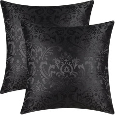 CaliTime Cushion Covers, Pack of 2, Throw Pillow Covers Cases for Couch, Sofa Home Decoration, Vintage Damask Floral Shining & Dull Contrast