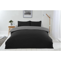Emma Barclay Lyla Reversible Duvet 100% Polyester Black/Grey Double