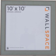 10x10 Square Picture Frame Solid Wood with Real Glass Shabby Chic Green 4x4