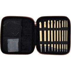 Pack of 10 Interchangeable Tunisian Crochet Hooks Set, Bamboo Knitting Needles, Afghan Tunisian Crochet Hooks, Weaving Tools for Craft Lovers, Glue Remover