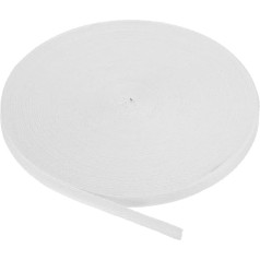 PATIKIL Cotton Webbing Tape, 10 mm x 45 m, Bias Tape, Cotton Seam Tape, Twill Tape, Hemming Tape, Fabric Tape, Woven Tape for Sewing for DIY Crafts, Knitting Packaging, White