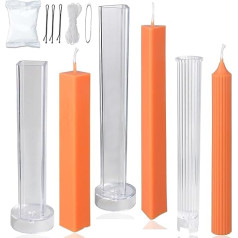 MILIVIXAY Pack of 3 pillar candle moulds - perfect for making striped pillar candles, square pillar candles and triangular pillar candles.