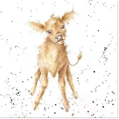 Wrendale Designs Canvas Print Cow on White Square Canvas Print 20cm Jersey Girl