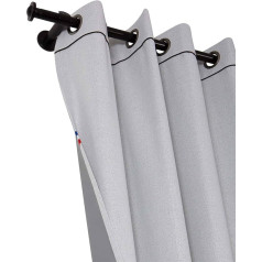 RID'NIGHT 100% Blackout and Thermal Linen Curtain 135 x 240 cm, 2 Layers Thermal Insulation Door and Window Thermal Insulation Curtain Bedroom Decoration Colour Light Grey