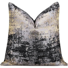 Duzziyyaa Cushion Covers 45x45cm Gold Black Sparkly Cushion Cover Luxury Decorative Square Throw Pillow Case for Sofa Couch Bedroom 45x45cm (Black and Gold, 45cm)