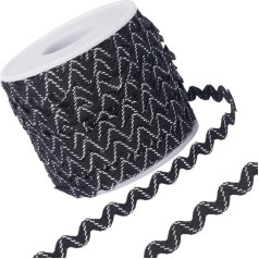 GORGECRAFT Rick Rack Rick Rack Wave Bending Fringe Border 9mm Wide Braids Embellishments for Sewing Flower Making Wedding Lace Craft 2 Rolls 2 Rolls