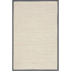 SAFAVIEH Natural Fibre Collection Rug for Living Room, Dining Room, Bedroom, Short Pile, Natural and Black, 76 x 122 cm