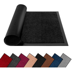 FB FunkyBuys Dirt Trapper Mat - Rubber Mats Washable Lightweight Kitchen Rugs Heavy Duty | Floor Mats (60cm x 90cm, Black)