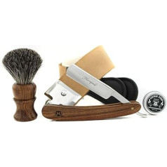 Razor Set of 4 with Leather Strop and Abrasive Paste