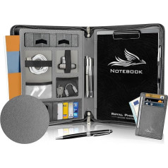 Royal Phoenix® Business Writing Case A4 'Eagle' High-Quality Document Folder with Tablet Holder – Includes Credit Card Holder + Extras – Business Organiser Made of High-Quality Faux Leather Anthracite