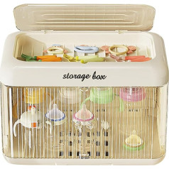 Wcybym Bottle Steriliser Bottle Storage Baby Bottle Storage Storage Rack Bottle Organiser Drainer Bottle Rack Dryer Holder Dustproof Bottle Storage Box for Kitchen Countertop