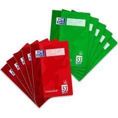 Oxford 100050336 Vocabulary Book School Pack of 10 A4 32 pages Assorted Red & Green