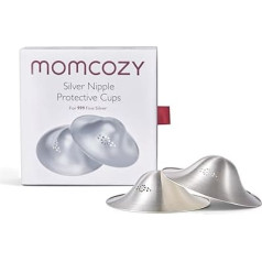 Momcozy 999 Silver Nursing Cups Original Perforated Breathable Design, Silver Nipple Cover for Breastfeeding Essential, Silver Nipple Shield for Nursing Newborn, Metal Nipple Shields, Regular Size