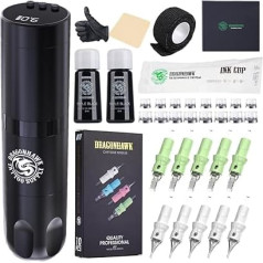 Dragonhawk X3 Tattoo Machine Set, Wireless Tattoo Pen, Battery Rotary Tattoo Gun, Tattoo Cartridges Needles for Tattoo Beginners & Tattoo Artists (TZ-201LY)