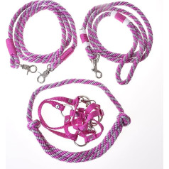 LarDen Hobby Horse Accessory Set Start - Halter with Knit, Neck Ring, Reins for Large M Hob Horse - Pink, Horse Starter Set, Hobby Horse, Toy Children, Play Horse Lead Rope