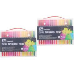 STOBOK 72 Pieces Painting Set Marker Pen with Tips Coloured Gel Pens Ink Pen Art Supplies for Adults Children's Marker Coloured Gel Pen Colour Marker Brush Pen Plastic