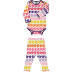 Småfolk Girls Baby Bodysuit LS & Leggings Set, Mini Retro Apples Infant and Toddler Costumes