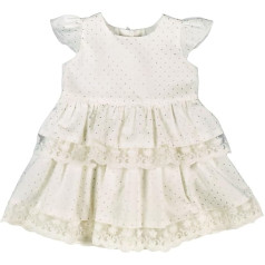 MMdadak Christening Dress Girls Dress Cream Ivory Silver Dots and Lace Celebration