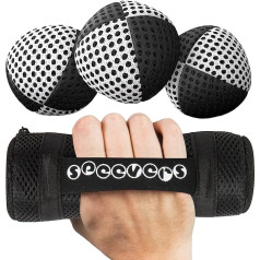 speevers XBalls High Quality Juggling Balls for Children, Beginners and Professionals, Set of 3, Juggling in 15 Colours, Juggling Set for Adults, Beginners Beanbags with Carry Bag (Black/White, 650 g)