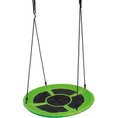 Bino Round Nest Swing, Swing for Children from 3 Years, Children's Toy (PP Plate Swing, Closed Seat for Soft Sitting, Diameter 100 cm, Maximum Load 150 kg), Green