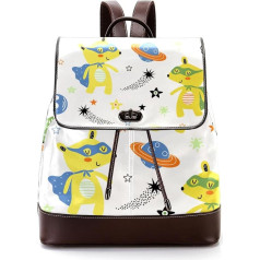 Bear Space Planet Stars White Personalised School Bags Book Bags for Teenagers, Multicoloured, 27 x 12.3 x 32 cm, Backpack Backpacks, multicoloured