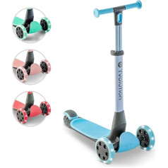 Yvolution Y Glider Nua Three Wheel Foldable Kick Scooter for Kids with Storage Accessory for Children Ages 3+ Years
