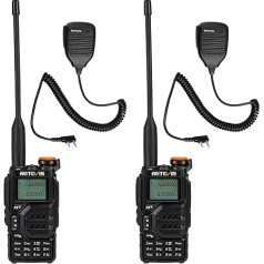 Retevis RA79 Walkie Talkies with Speaker Microphone, Dual Band Amateur Radio, Ham Radios for Adults, Long Range, Easy to Pairing, Crystal Clear Sound, 2-Way Radio for Travel (Pack of 2)