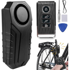 Bicycle Alarm System with Remote Control, 7 Levels Sensitivity 113 dB, Super Loud Anti-Theft Bicycle Alarm, Bicycle Accessories, Wireless Anti-Theft Devices for Bicycle, Motorcycle, Car, Scooter,