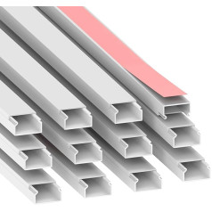 Habengut Cable Duct (Self-Adhesive) 22 x 12 mm PVC Colour: White Length 12 m (Pack of 12)