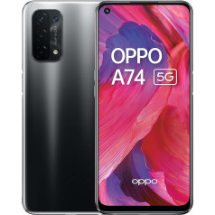 OPPO A74 5G - 6GB RAM und 128GB + erweiterbarer Speicher SIM-freies Smartphone (16,5 cm (6,5 Zoll) Bildschirm, 5000 mAh Akku, 48MP Quad-Kamera, 90Hz Bildwiederholrate) – Fluid Black (Generalüberholt)