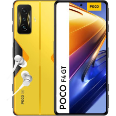 Poco F4 GT 5G Smartphone + Headphones, 8 + 128 GB Mobile Phone without Contract, 6.67 Inch 120 Hz E4 AMOLED Display, 64 MP Triple Camera, 4700 mAh, 120 W HyperCharge, Yellow