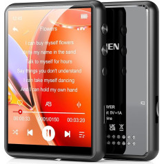 64GB Bluetooth 5.3 MP3 Player, MECHEN MP3 Player with Touch Screen, Video, Voice Recording, FM Radio, E-Book, Includes Protective Case