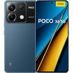 Xiaomi Poco X6 5G Smartphone 8+256GB Snapdragon 7s Gen 2 Processor 6.67 Inch CrystalRes 120Hz FIow AMOLED Display 64MP Triple Camera 5100mAh Battery 67W Turbo Charging (Blue)