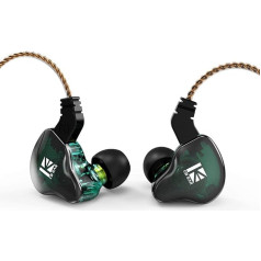 KBEAR KS2 In-Ear Monitors, IEM 1BA 1DD Stereo In-Ear Headphones, HiFi In-Ear Earphones, Noise Cancelling Hybrid Headphones with Detachable Cable (No Microphone, Green)