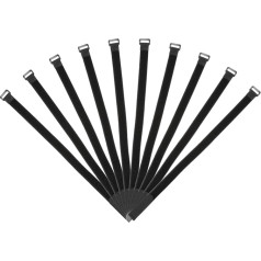 sourcing map Fastening Hook and Loop Kabelbinder 19,6 x 0,7 Zoll Wiederverwendbar mit Schnalle Verstellbarer Mehrzweck-Drahtgurt für Kabelmanagement Schwarz, 10 Stück