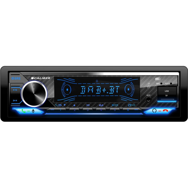 Car Radio Bluetooth 1DIN, DAB+/FM Tuner RDS-EON, 4 x 100 W, USB/Micro SD, 2.1 A Charging Function, Aux-in, Hands-Free, External Microphone, RCA Output, ISO, Light Show, 110 mm, MP3/WMA/APE/FLAC/AAC