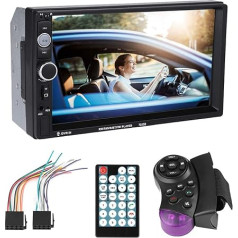 Car Multimedia Audio Radio, Car MP5 Player 7 Inch Touchscreen Double DIN Car BT MP5 Player Stereo FM Radio Support Reverse Image