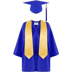 Kinder Junge Mädchen Vorschule Kindergarten Unisex Zip Graduation Kleid Cap Set mit Quaste und Graduation Schärpe für Kinder