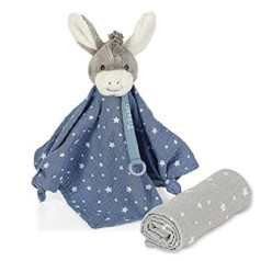 Sterntaler Träumli Set Donkey Emmi Comforter with Dummy Device and Comforter Blanket Light Blue/Grey