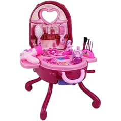 itrimaka Fake Makeup Set - Kids Play Vanity Toy | Kids Makeup Sets, Makeup Toy Set for Girls, Beauty Cosmetic Box with Makeup Accessories